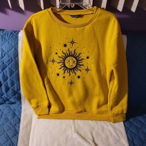 Shein celestial sun sweatshirt NWOT M